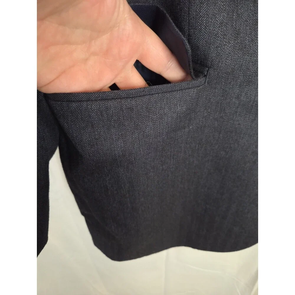 Lauren Ralph Lauren Blazer Mens 42L Gray Poly Blend 2 Button Sport Coat Classic